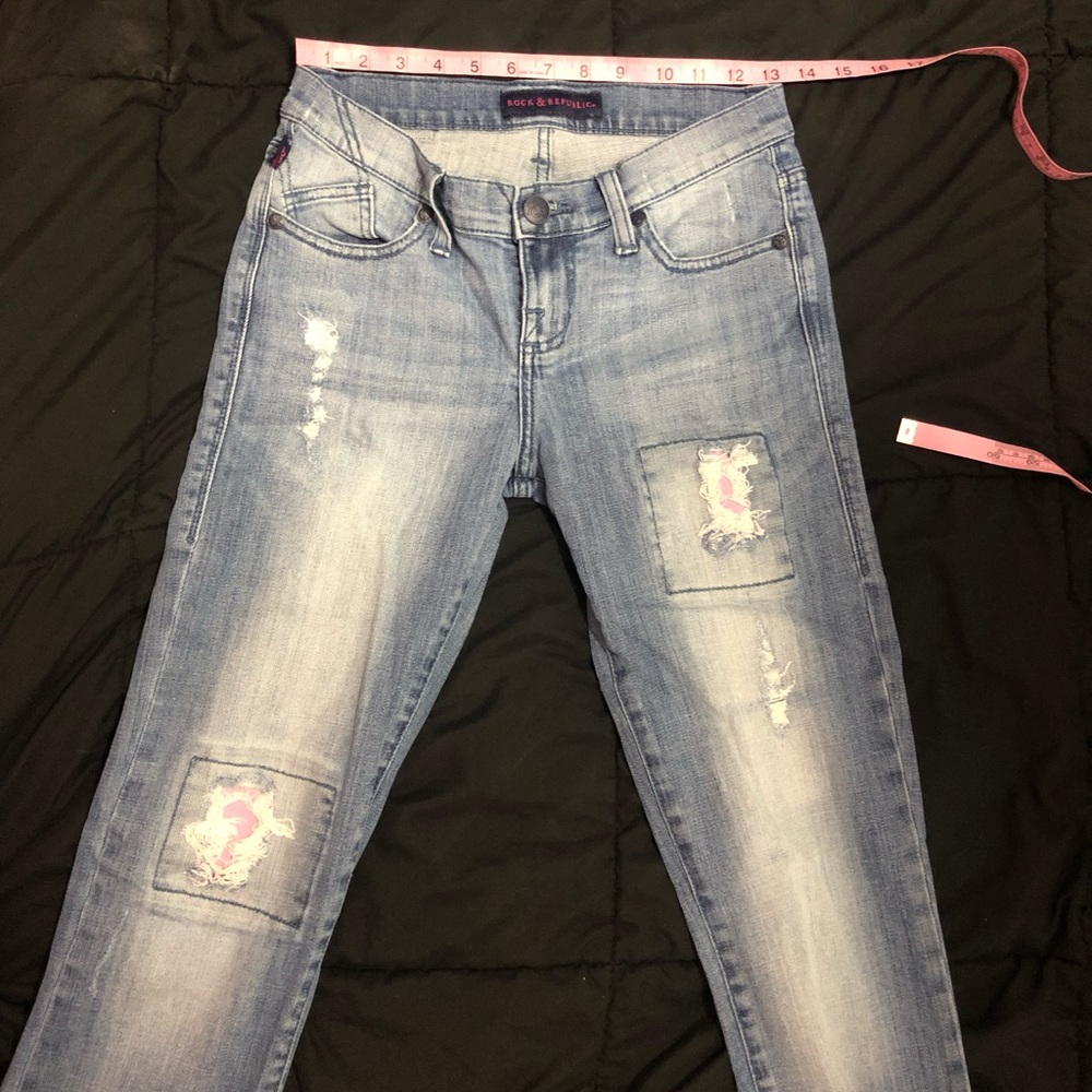 Rock and Republic patchwork jeans. ADORABLE!!